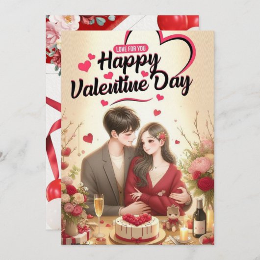 Romantisches Design für das Geschenk der perfekten Einladung (Vorne/Hinten)