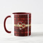 Romantisches Diamantherz Tasse (Links)