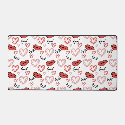 Romantisches Doodles-Muster Schreibtischunterlage (Vorderseite)