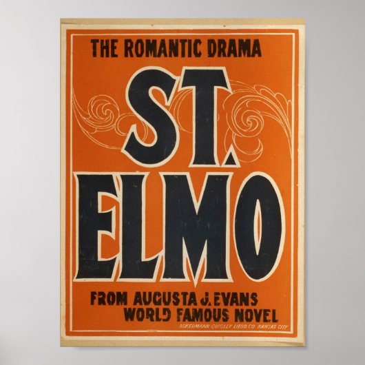 Romantisches Drama, 'St. Elmo' Vintages Theater Poster (Vorne)