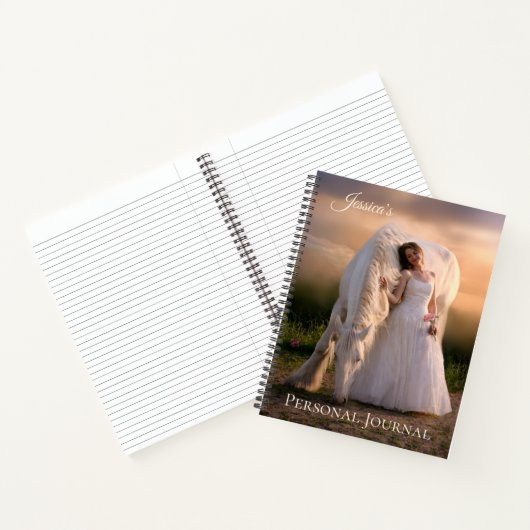 Romantisches Dream Horse Spirale Notebook Notizblock (Innenseite)