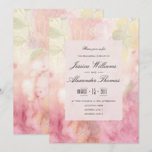 Romantisches Dreamy Blossom Hochzeitsessen Probe Einladung