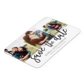 Romantisches Drehbuch 3 FotoCollage Save the Date Magnet (Linke Seite)