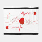 Romantisches "Du bist mein" Herzschlag-Design Flee Fleecedecke (Vorderseite (Horizontal))