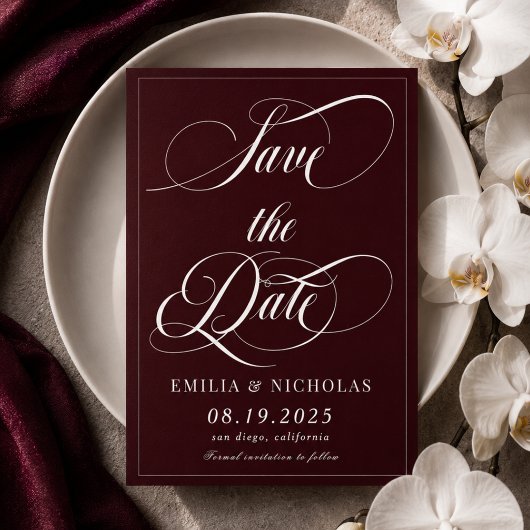 Romantisches Dunkelrot  Save The Date