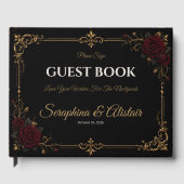 Romantisches Dunkles Gothic-Rosen-Hochzeitsgästebu Gästebuch (Vorderseite)