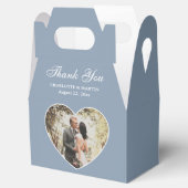 Romantisches Dusty Blue Wedding Foto Geschenkschachtel (Geöffnet)