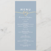 Romantisches Dusty Blue Wedding Menu Menükarte (Vorderseite)