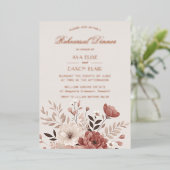 Romantisches Dusty Pink Probe Dinner Folieneinladung (Stehend vorne)