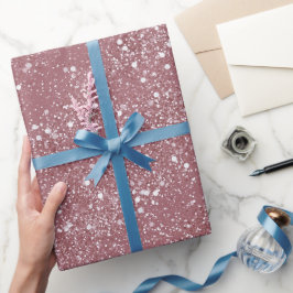 Romantisches Dusty Rose Schimmer Weiß Glitter Must Geschenkpapier