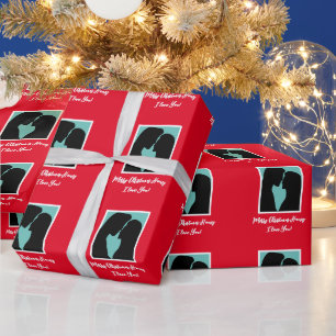 Romantisches Ehepaar Silhouette personalisiert Wei Geschenkpapier