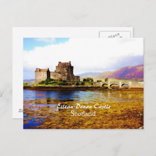 Romantisches Eilean Donan Castle, Schottland Postc Postkarte (Vorne/Hinten)