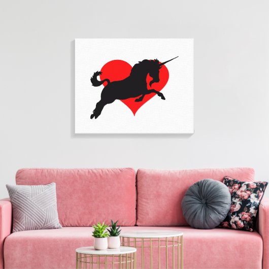 Romantisches Einhorn Leinwanddruck (Insitu (Wohnzimmer))