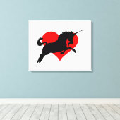 Romantisches Einhorn Leinwanddruck (Insitu (Holzboden))