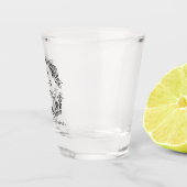 Romantisches elegantes Blattmonogramm Schnapsglas (Rechts)