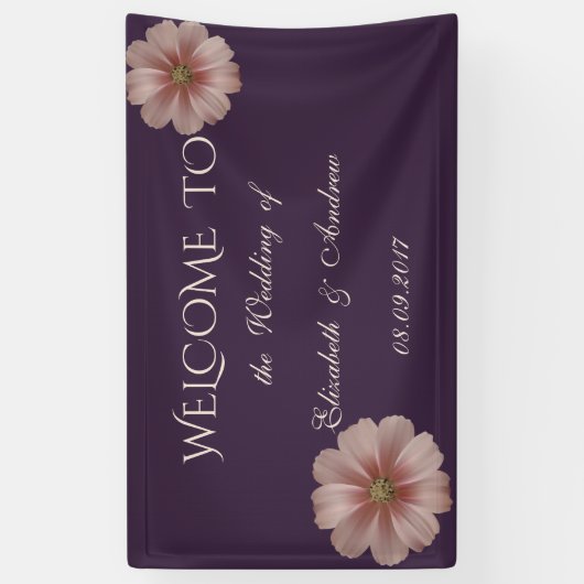 Romantisches elegantes Daisy Wedding Banner (Vertikal)