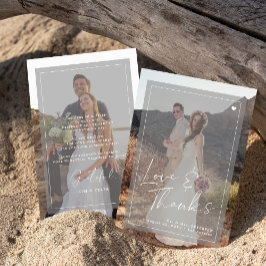 Romantisches, elegantes Drehbuch 2 Fotos überlager Dankeskarte