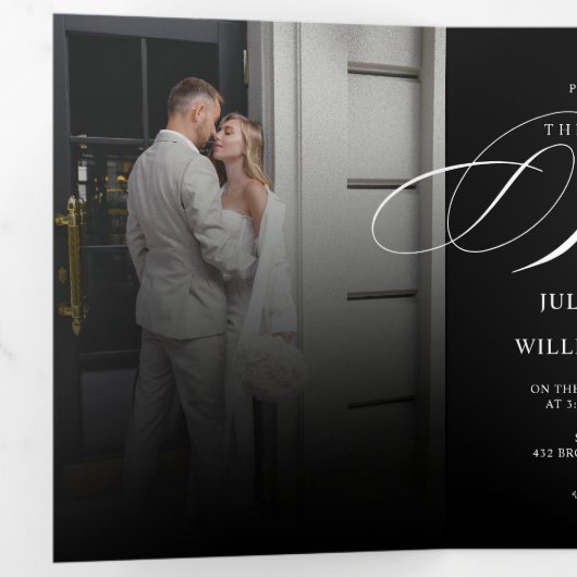 Romantisches elegantes Foto dreiseitige Einladung (Innen Erste Seite)