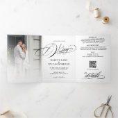 Romantisches elegantes Foto dreiseitige Einladung  (Innenseite)