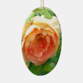 Romantisches elegantes Orange Rose Foto Keramik Ornament (Rechts)