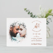 Romantisches Elegantes Overlay Misty Effect-Foto Folieneinladung (Stehend vorne)