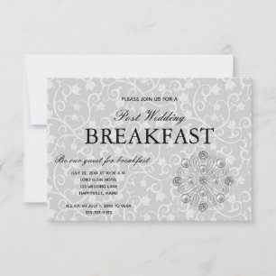 Romantisches Eleganz-Posten-Hochzeits-Frühstück RSVP Karte