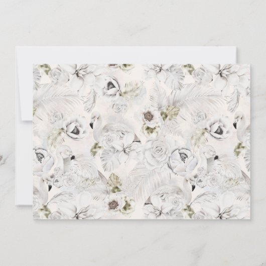 Romantisches Elfenbein - Blumenbeet - Karte (Rückseite)