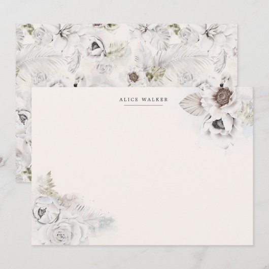 Romantisches Elfenbein - Blumenbeet - Karte (Vorne/Hinten)