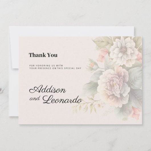 Romantisches Elfenbein Rosa Blütenblüte im Sommer Einladung (Vorderseite)