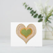 Romantisches Emerald Gold Herz Postkarte (Stehend Vorderseite)