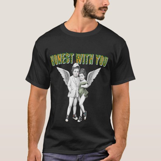 Romantisches Engel-Paar-Design T-Shirt (Vorderseite)