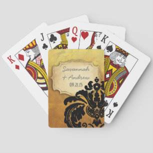 Romantisches Erbstück Vintage Goldene Rose Schwarz Spielkarten