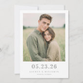 Romantisches Erdige Minimalistische Foto Save The Date (Vorderseite)