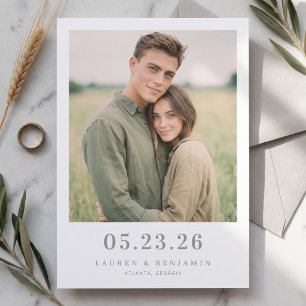 Romantisches Erdige Minimalistische Foto Save The Date