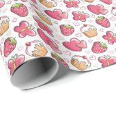 Romantisches Essmuster Geschenkpapier (Rolleneckpunkt)