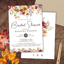 Romantisches Fall-Floral-Brautparty Einladung
