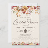Romantisches Fall-Floral-Brautparty Einladung (Vorderseite)