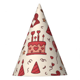 Romantisches Feier-Doodle-Muster Partyhütchen