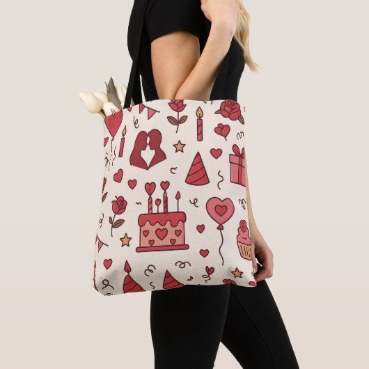 Romantisches Feier-Doodle-Muster Tasche (Von Nahem)