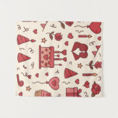 Romantisches Feier-Doodle-Muster Wandteppich (Vorderseite (Horizontal))