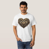 Romantisches filigranes goldenes Herz. Valentinsta T-Shirt (Vorne ganz)