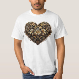 Romantisches filigranes goldenes Herz. Valentinsta T-Shirt