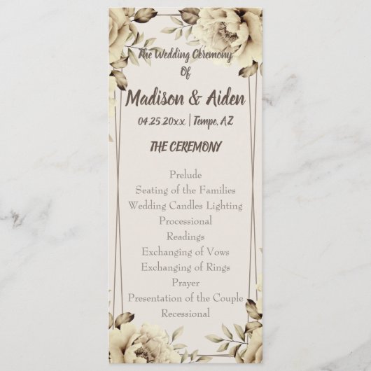 Romantisches Flat Program für rustikale Rose Programm (Vorderseite)