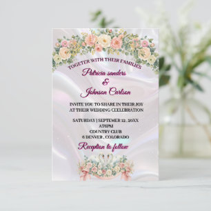 Romantisches florales Hochzeitsdesign RSVP Karte