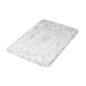 Romantisches florales Monogramm | Vintage Cottagec Badematte (Schrägansicht)