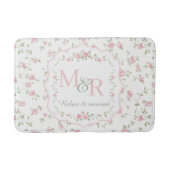 Romantisches florales Monogramm | Vintage Cottagec Badematte (Vorderseite)