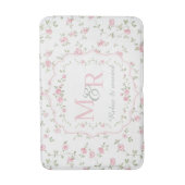 Romantisches florales Monogramm | Vintage Cottagec Badematte (Vorderseite Vertikal)