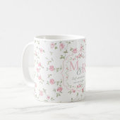 Romantisches florales Monogramm | Vintage Cottagec Kaffeetasse (Vorderseite Links)