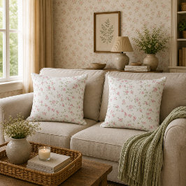 Romantisches florales Monogramm | Vintage Cottagec Kissen