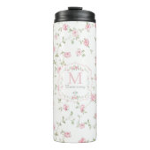 Romantisches florales Monogramm | Vintage Cottagec Thermosbecher (Vorderseite)